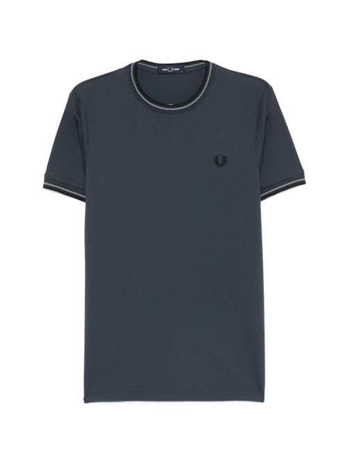 T-shirt uomo manica corta blu/grigio FRED PERRY | M158801B